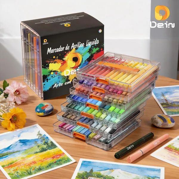 Marcadores Acrílicos Diretos｜24,72 e 84 Cores｜3x Mais Tinta｜DIY · Pintura · Presente