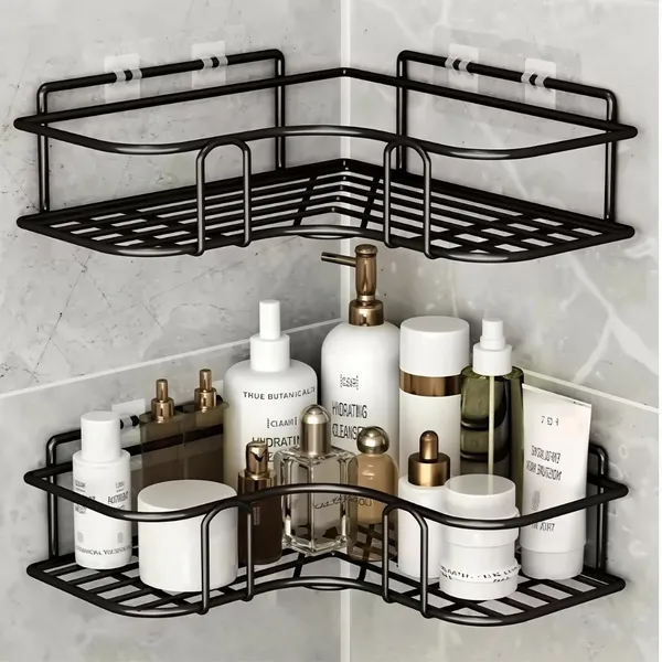 Suporte Organizador De Metal Rack De Parede Banheiro Cozinha Prateleiras Porta Shampoo