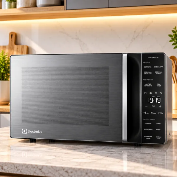 Micro-ondas Electrolux 23L ME23S Inox Efficient Descongelamento Assistido Painel Digital Original