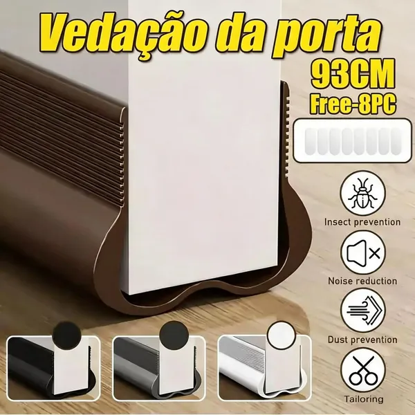 Faixa Inferior Da Porta De PVC Flexível De Inverno 93cm – Rolha De Corrente E Fita De Calafetagem À Prova De Som