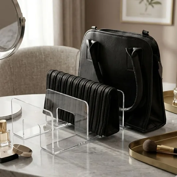 Organizador de Bolsas com 3 Divisões em Acrílico 3 MM Transparente Premium