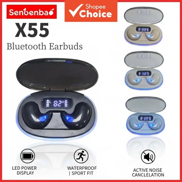 Senbenbao X55 Fones de Ouvido TWS Sem Fio Bluetooth