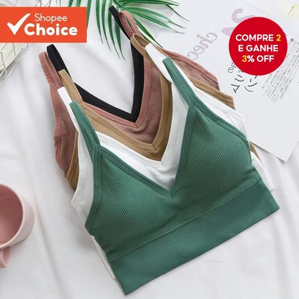 Sutiã de Yoga com Decote em V