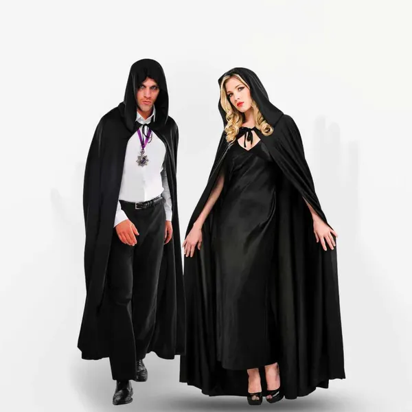 Capa De Bruxa Vampiro Drácula Halloween C/capuz Adulto Luxo