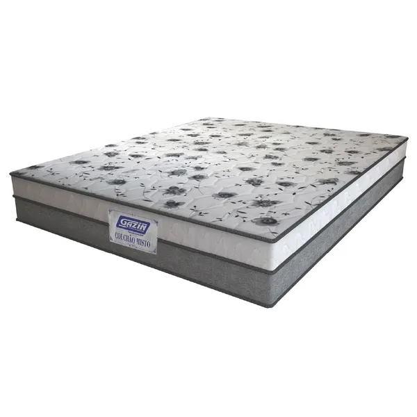 Colchão Casal Espuma D33 Fort 138x188x21cm Cinza/Branco Gazin - Suporta até 150kg por Pessoa