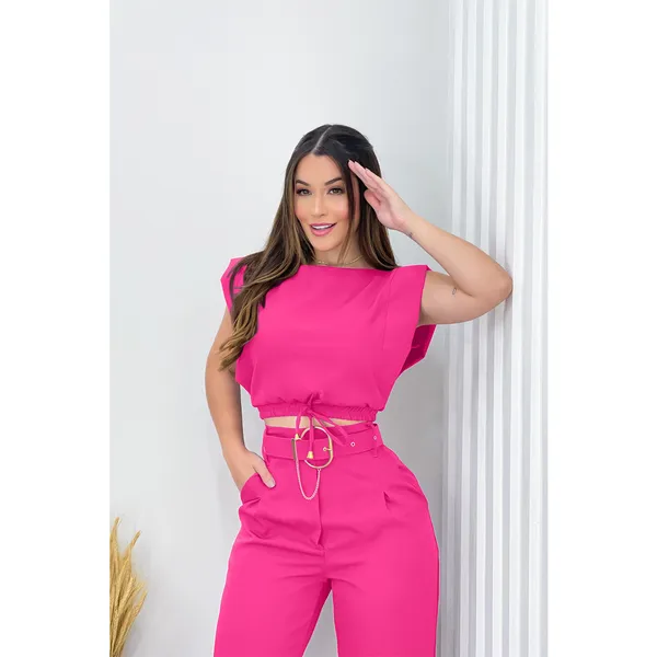 Conjunto Feminino de Calça Alfaiataria Moda Blogueira