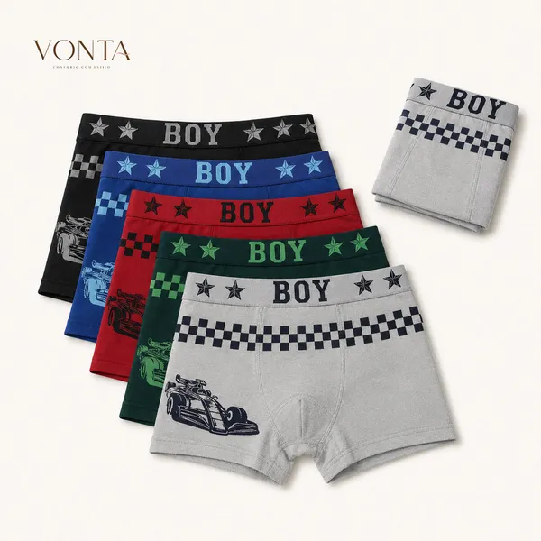 KIT6 Minino 0-16 anos boxer escola casa