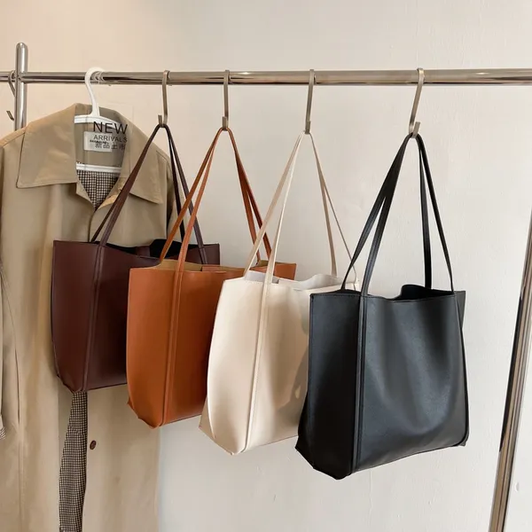 Bolsa Tote Feminina Couro PU Grande Espaçosa Elegante para Escritório