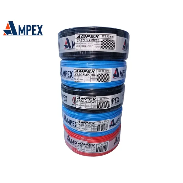 Fio Elétrico Cabo Flexível 2,5mm Rolo de 100m – Certificado INMETRO | Anti-chamas | Ampex