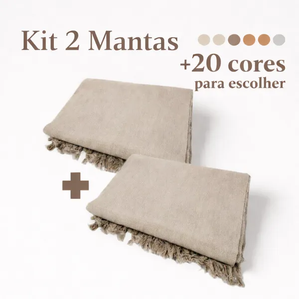 Kit 2 Mantas Decorativas Para Sofá/Cama 100% Algodão Gigante Luxuosa Decorativa Protetora Tamanho 210X120 Casa Nova