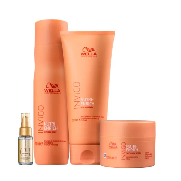 Kit Enrich Shampoo, Cond, Másc e Oil Reflections - Wella