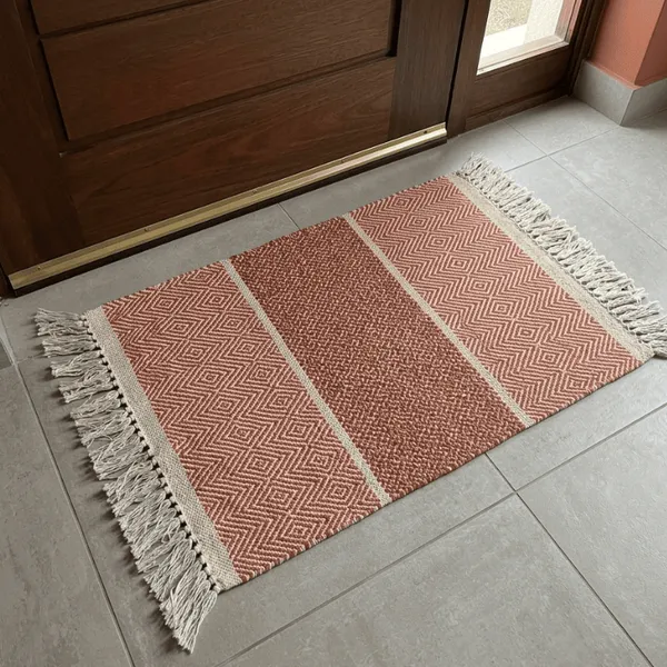 Tapete 50x70 cm de Porta Trabalhado linha luxo 100% Algodão Puro