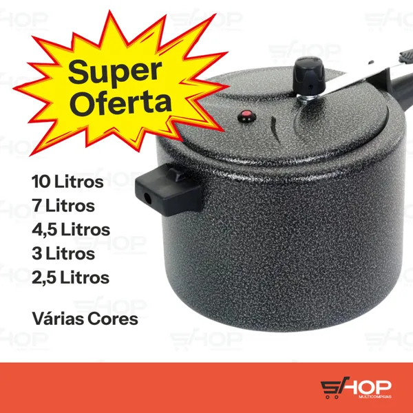 Panela de Pressão 4,5 Litros, 7 Litros, ASJ Varias Cores