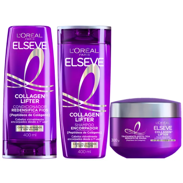 Kit L'oréal Paris Colágeno Lifter Shampoo + Condicionador + Tratamento
