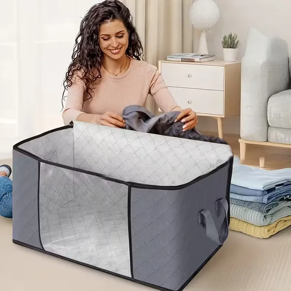 Caixa Saco Organizador Cobertor Casaco Guarda Roupa Ecológico Anti Poeira Umidade Insetos Multiuso Wardrobe Organizers