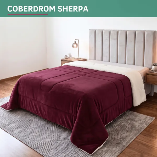 Coberdrom Solteiro, Casal, Queen E King Edredom Sherpa Dupla Face Extra Macio Resistente Premium