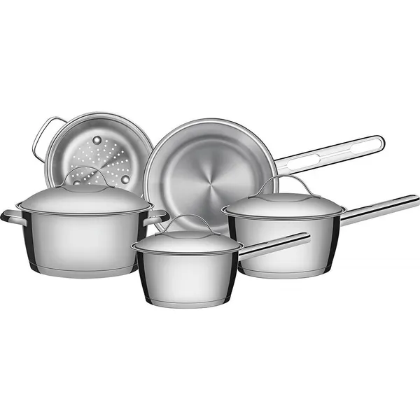 Jogo de panelas de aço inox indução, Tramontina 5 peças Allegra