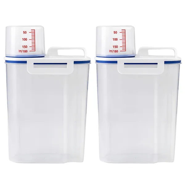 Kit 2 Potes Herméticos Com Medidor 2,5L Arroz Grãos Ração