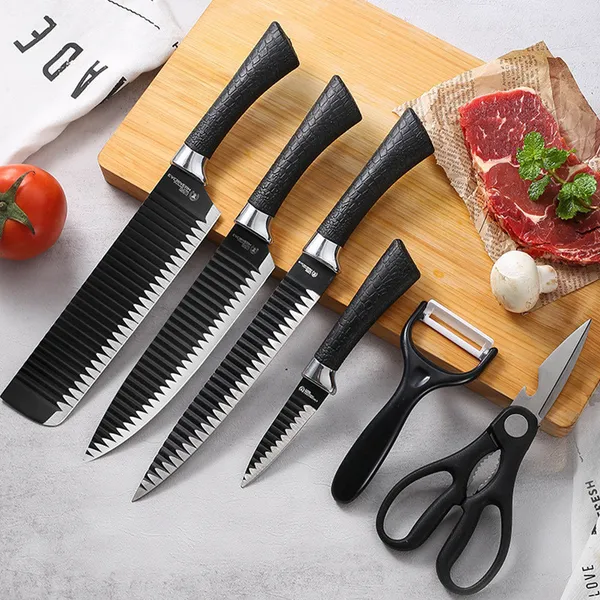 Kit 6 Facas Aço Carbono: corte perfeito!