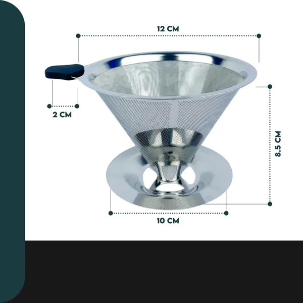 Filtro De Café 103 Inox  -  Coador de Café Grande Sem Uso De Papel - AV
