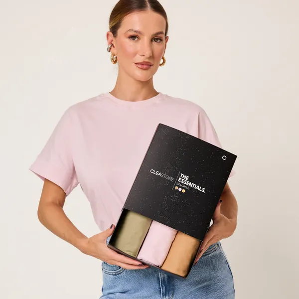 Kit 3 T-Shirts Oversized Colorful Algodão Cléa Store