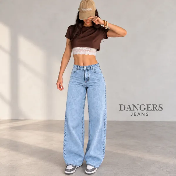 Calça Jeans Feminina Wide Leg