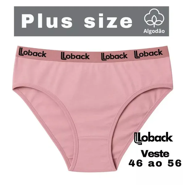 Kit 5 Calcinha Plus size Cintura Alta 100 % Algodão/Cotton Ref 301