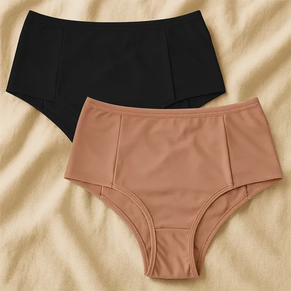 Kit 2 Calcinhas De Algodão Pós Parto Pala Dupla Cós Alto – Cotton Premium, Confortáveis e Modeladoras