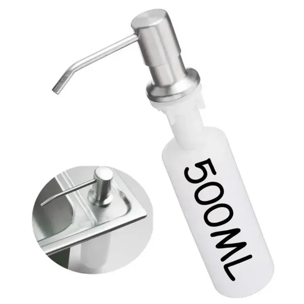 Dispenser Detergente/Dosador Cozinha Porta Sabonete Liquido Embutir 500 ml