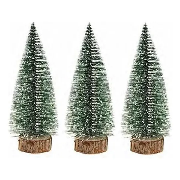 3 Mini Árvore De Mesa Nevada Ou Dourada Enfeite Decoração Festa Natal