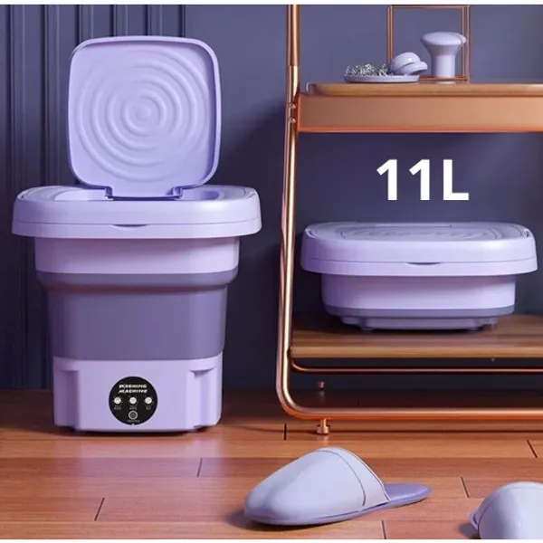 Mini máquina de lavar roupa 11L dobrável portátil lavar automática roupa interior de viagem