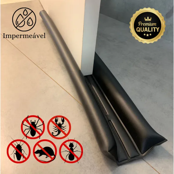 Protetor de porta Impermeável Rolinho 70cm 80cm Dupla Proteção Preto Marrom Cinza Branco