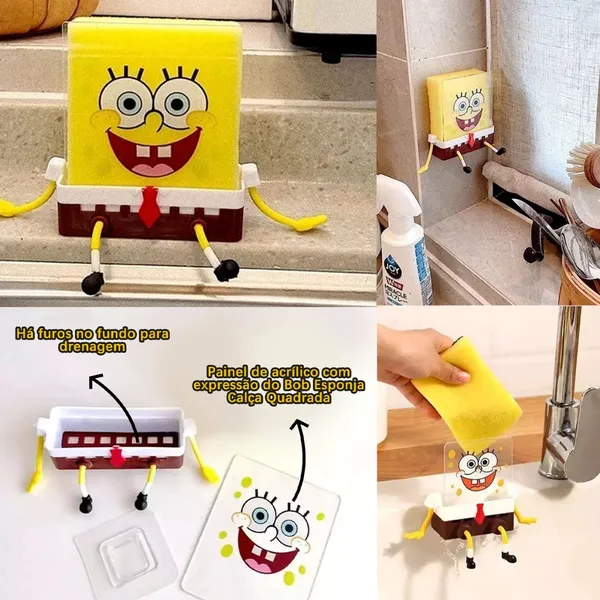 Porta Esponja Bob Esponja Divertido – Ideal para Cozinha e Banheiro