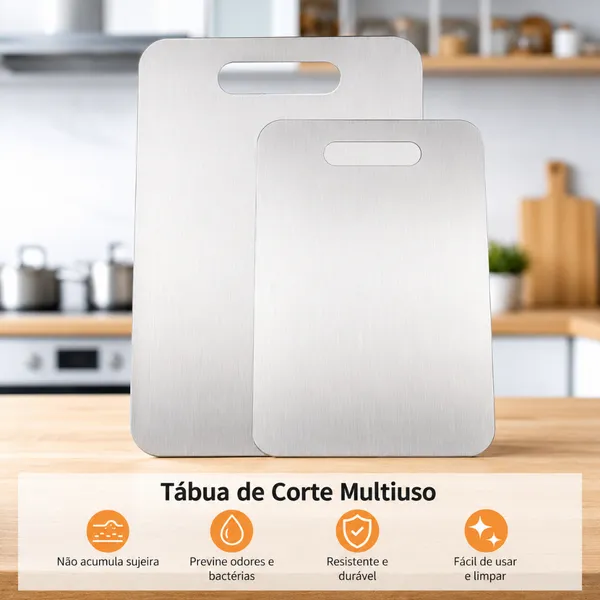 Tábua de Corte Aço Inoxidável Antibacteriana
