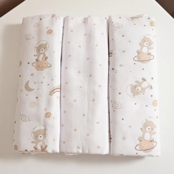Cueiro para Bebê 03 Unidades 50 cm x 80 cm Bublim