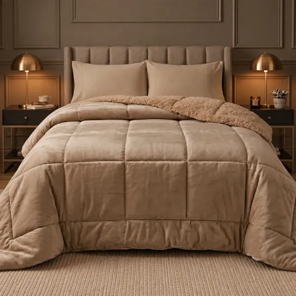 Coberdrom Cobertor Casal Queen King 600 Fios Sherpa Lã de Pele de Carneiro Dupla Face Inverno Frio