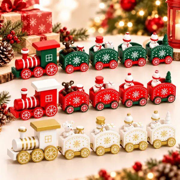 Trenzinho De Natal Enfeite Para Decoração Natalina Papai Noel Decorativo