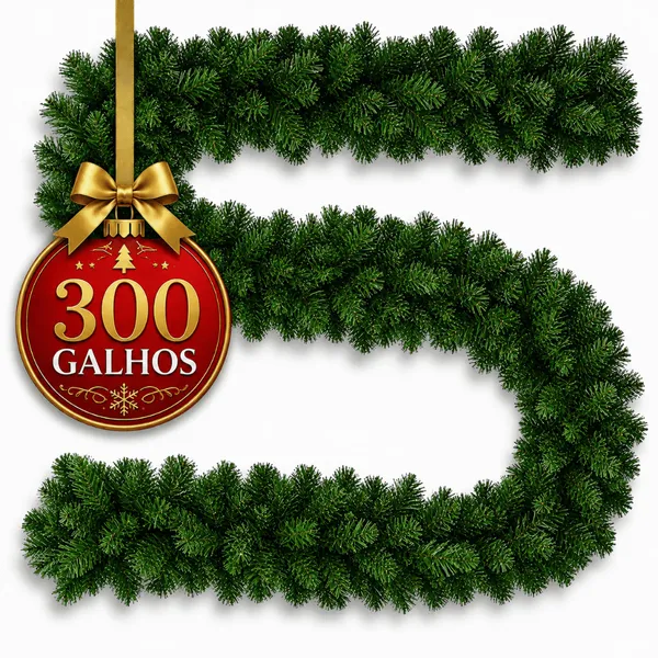 Festão Verde 300 Galhos Aramado Tamanho 2.70 metros para Decoração festa de natal enfeites de natal