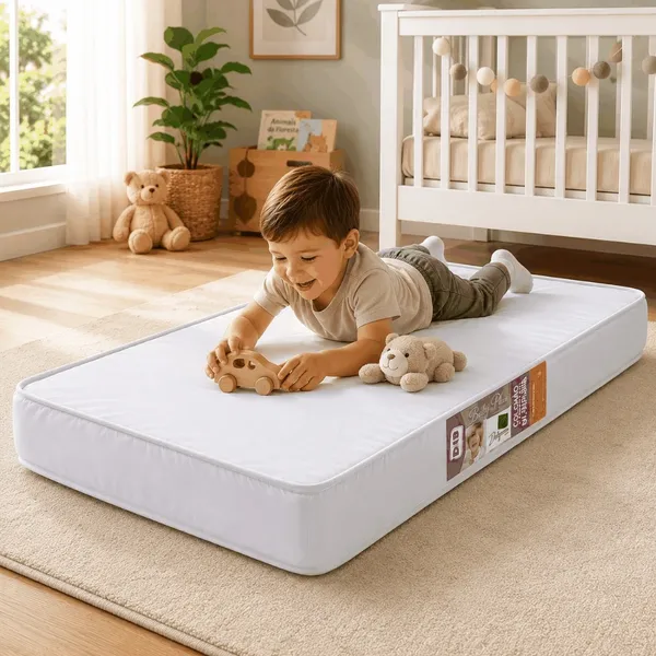 Colchão Baby 100x70x10 Espuma  D18 Infantil Liso Aconchegante Antiácaro Berço Americano Premium