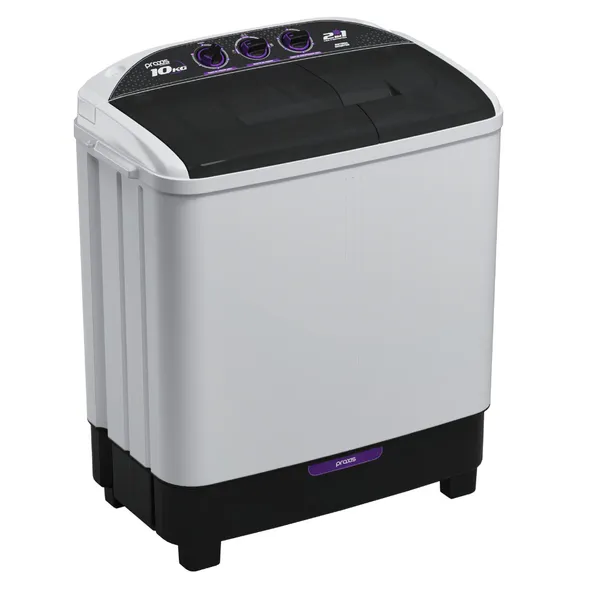 Máquina de Lavar Twin Tub Praxis 10kg 2 em 1 Lava e Centrifuga Branca
