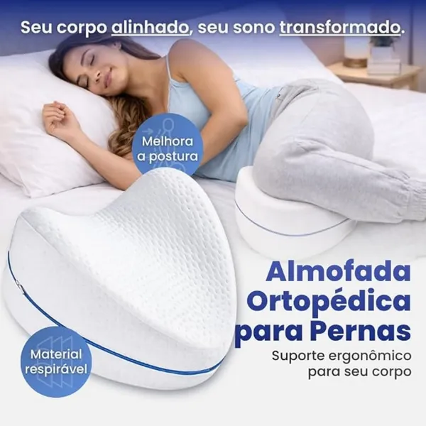 Almofada Entre as Pernas e Joelhos, Espuma de Memória, Travesseiro para Dormir de Lado