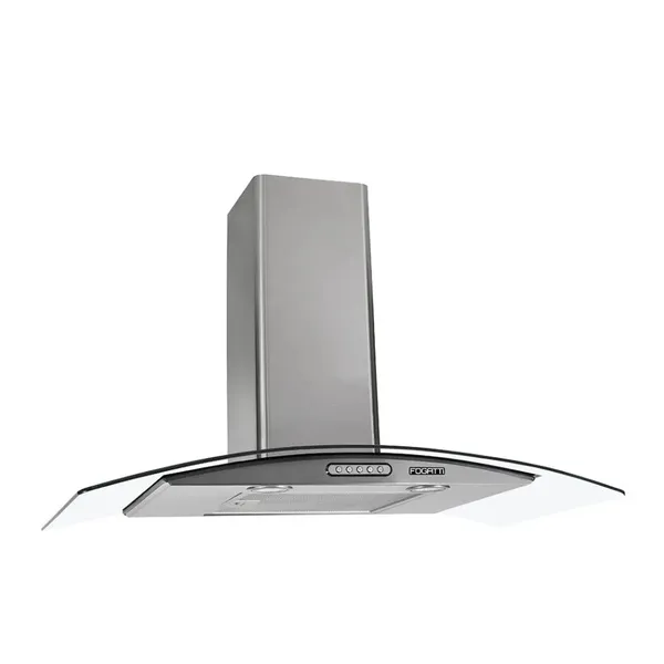 Coifa de Parede Fogatti Vidro Curvo Inox, Duto Slim, Depurador e Exaustor Com 3 Velocidades