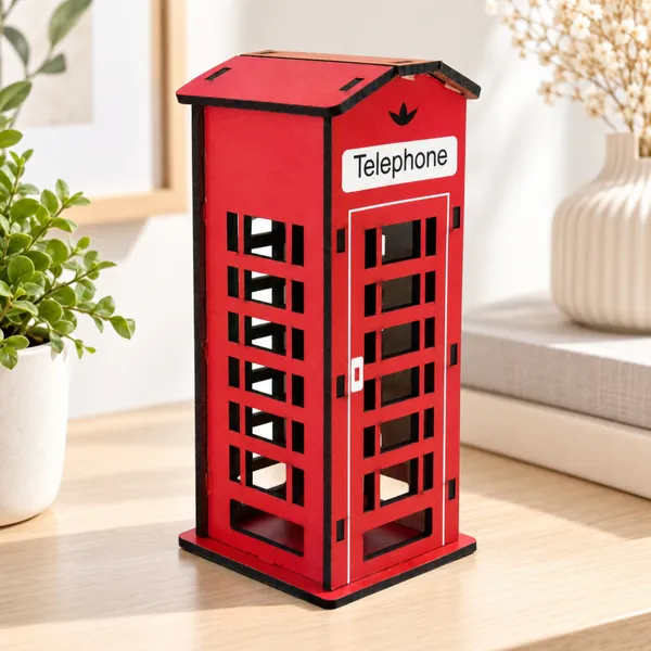 Cabine Telefônica Decorativa Pequena em MDF 15x6,5x6,5 cm - Decoração  Criativa e Charmosa