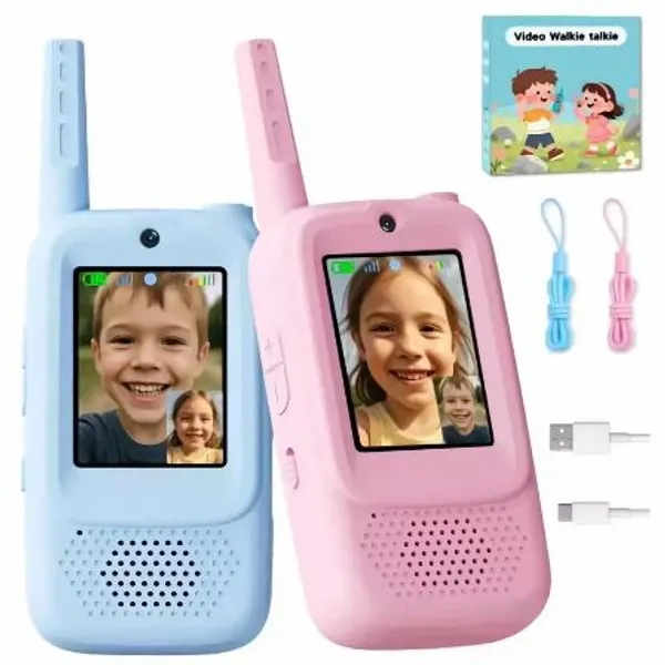 KIT 2 Walkie Talkie Infantil com Vídeo Câmera Comunicação Sem Fio Brinquedo