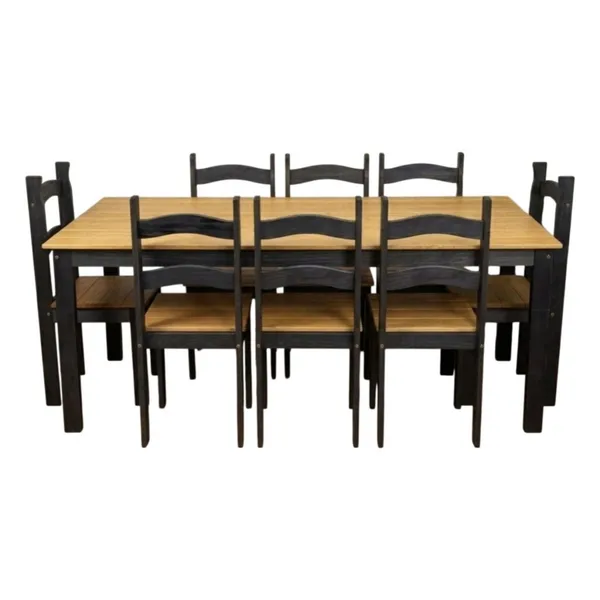 Jogo Mesa De Jantar 180x74 Cm Com 8 Cadeiras Madeira Maciça