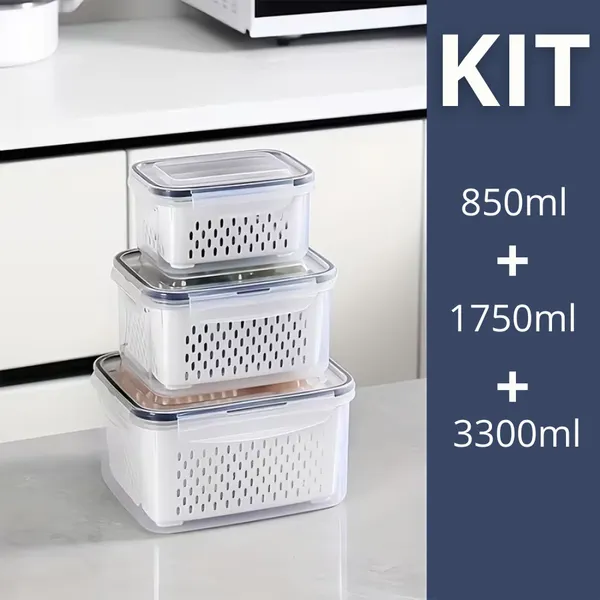 Kit 3 Organizadores  Geladeira