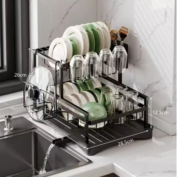 Escorredor de Louças Rack Aço Carbono Organizador Preto