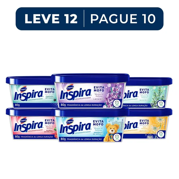 Kit 12 unidades Antimofo Inspira 80g