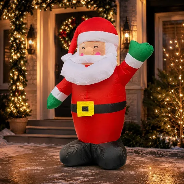 Papai Noel Inflável Natalino Bivolt 90cm 1,20m 1,80m Gigante Decoração de Natal Casa Jardim Loja Festa