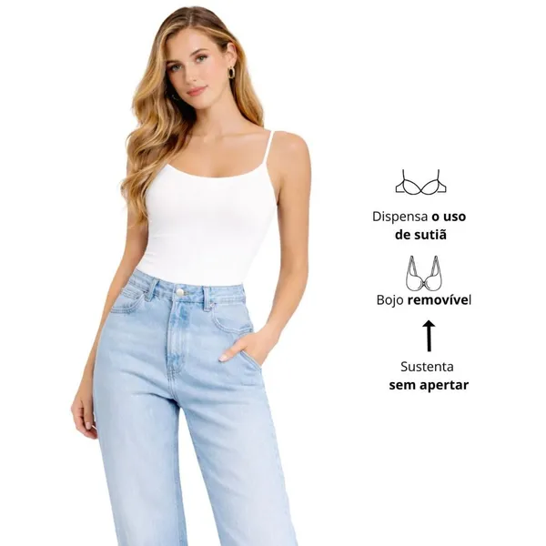 Regata Feminina Blusa Alça fina Poliamida Premium Fitness Casual com Bojo Removível